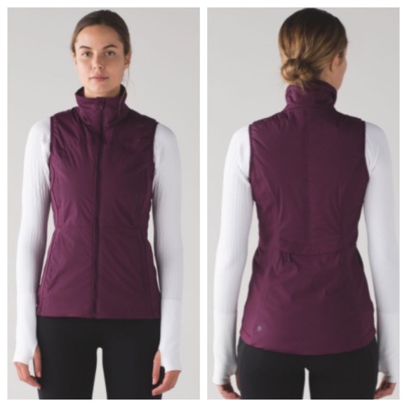 lululemon athletica Jackets & Blazers - NEW Lululemon Run For Cold Vest, Plum